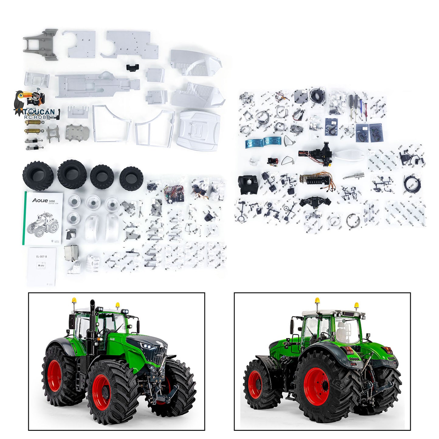 1/14 4*4 Brand New LESU AOUE 1050 Metal Hydraulic RC Tractor Remote Control Car Model Kits Unassembled Simulation Vehicle Sound Light