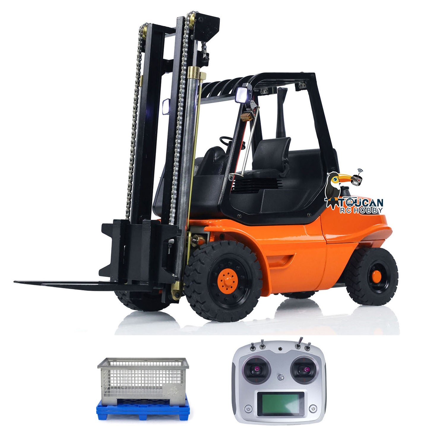 1/14 Hydraulic RC Forklift Wheeled Transfer Car Metal Construction Vehicles