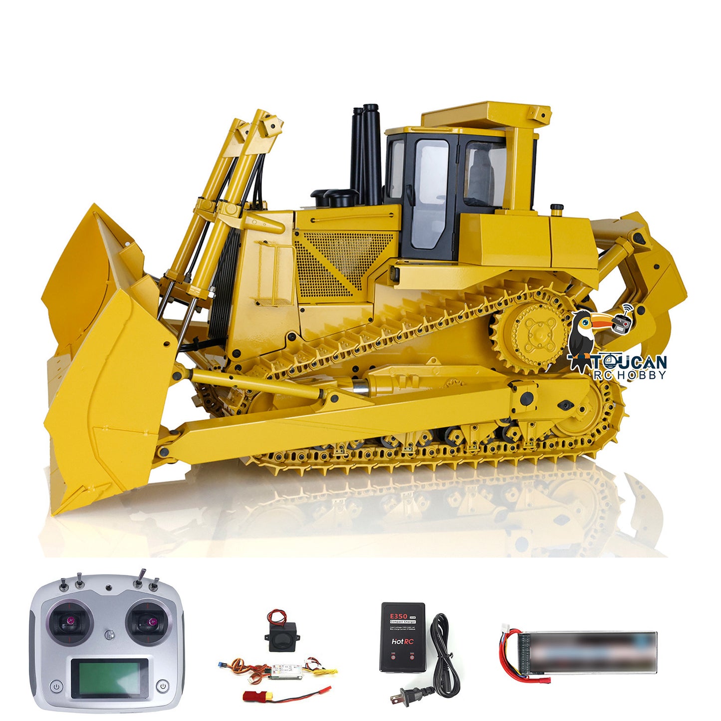 JDModel DXR2 Metal 1/14 RC Hydraulic Bulldozer Remote Controlled Heavy-duty Dozer W/ 201 Sound System