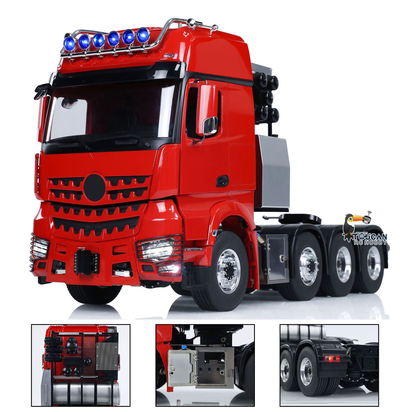 IN STOCK Customized LESU 1/14 8x8 RC Tractor Truck W/ Metal Equipment Rack Sound Light System Front Hook for 3363 1851 Radio Control Emulated Cars