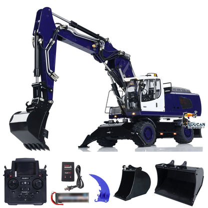 Metal 1/14 R946 Wheeled Hydraulic RC Excavator Remote Controlled Digger Simulation DIY Model Grab Ripper FlySky PL18EV