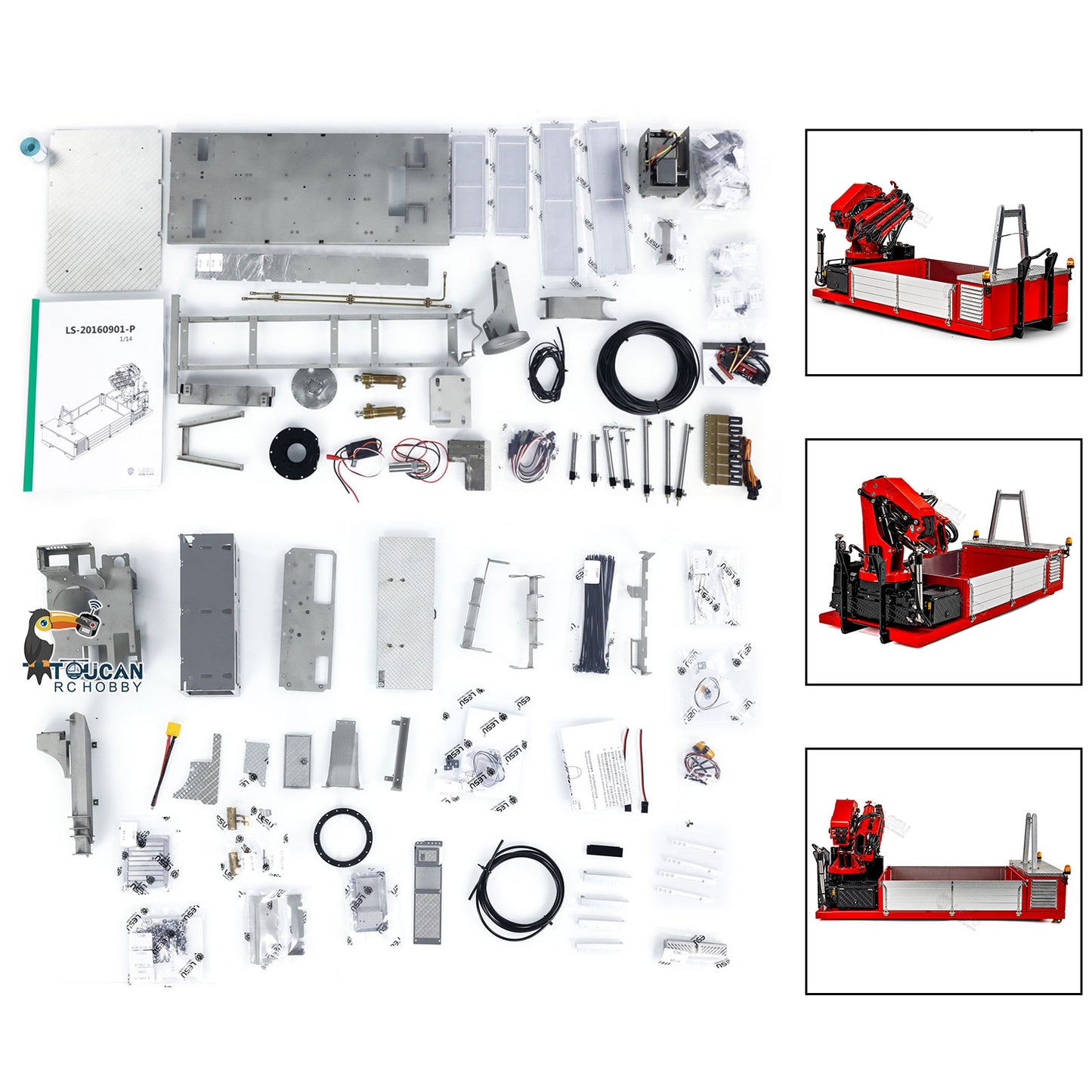 Metal Cargo Box Hydraulic Crane for LESU 1/14 Roll on Off Dumper Truck Tipper Car Engineering Vehicle Model DIY Accessories