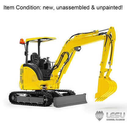 Unassembled KIT LESU 1/14 RC Hydraulic Excavator PC30 Metal Mini Digger Model Emulated Construction Vehicle 6CH Valve Unpainted