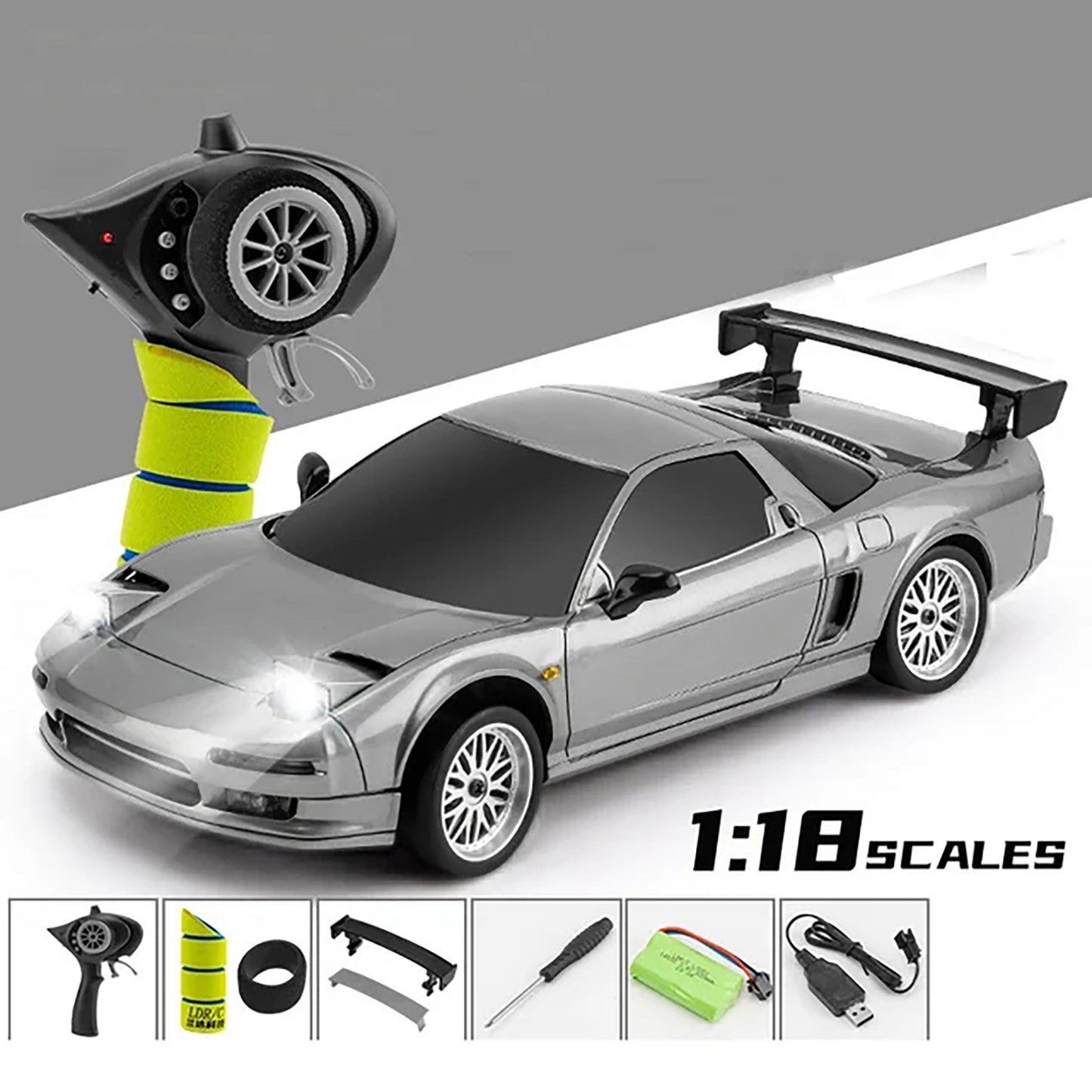 LDRC 1:18 Scale 4x2 LD1803 2WD RC Drift Car Wireless Controlled Racing Sedan DIY Hobby Vehicle Model Gyroscope RTR