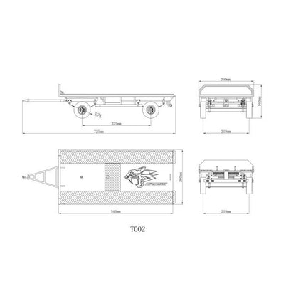 CROSS RC Model Plastic 1/12 Scale Full Trailer Truck T002 KIT unassembled Tractor Car Wheel 725*260*160MM Hobby DIY Model