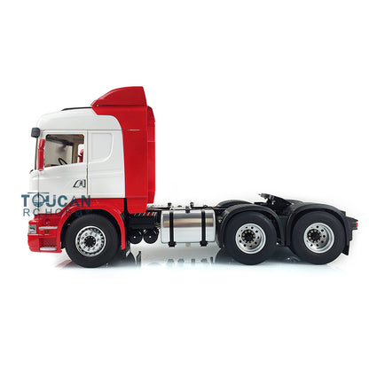 LESU RC 6*6 Metal Chassis 1/14 Painted Cabin Tractor Truck Simulation Vehicle Hobby Model DIY Lock Differential Servo Motor