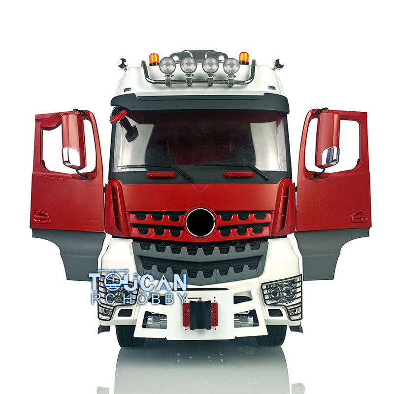LESU RC 6*6 1/14 Metal Chassis DIY Painted Cabin RC Tractor Truck MODEL W/ Motor Servo Roof Light Air Condition Toolbox