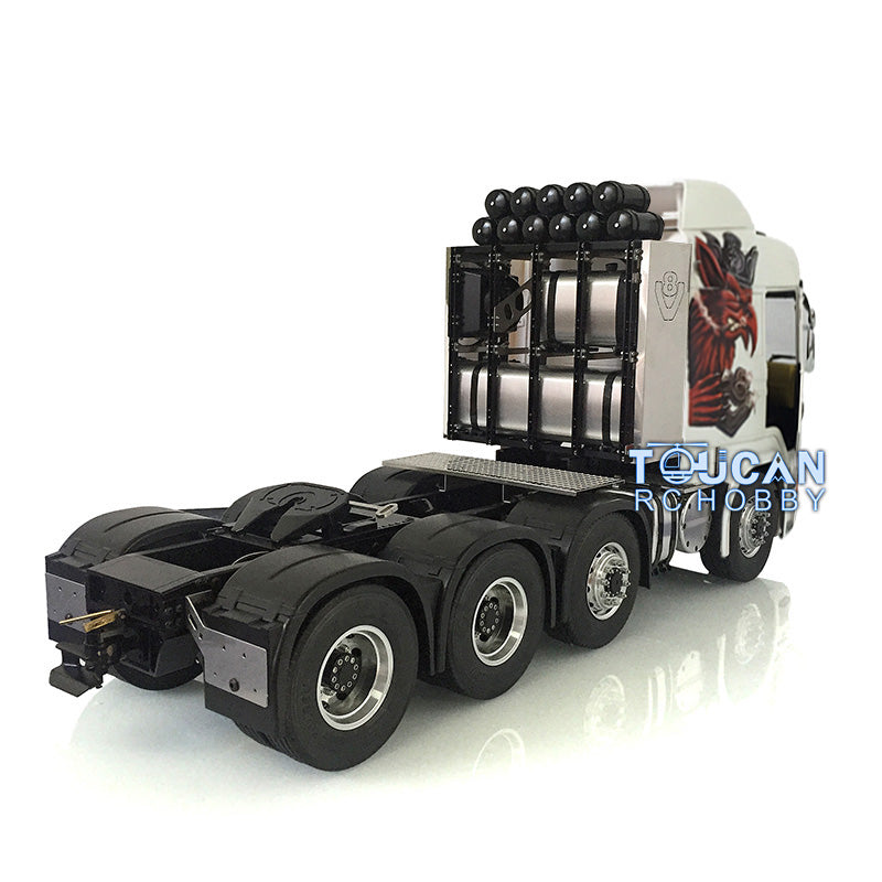 1/14 RC LESU Metal 8*8 Axles Heavy-duty Chassis Tractor Truck Gripen Cabin Simulation Vehicle Hobby Models DIY Servo Motor 2Speed