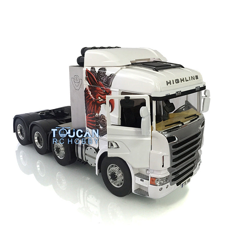 1/14 RC LESU Metal 8*8 Axles Heavy-duty Chassis Tractor Truck Gripen Cabin Simulation Vehicle Hobby Models DIY Servo Motor 2Speed