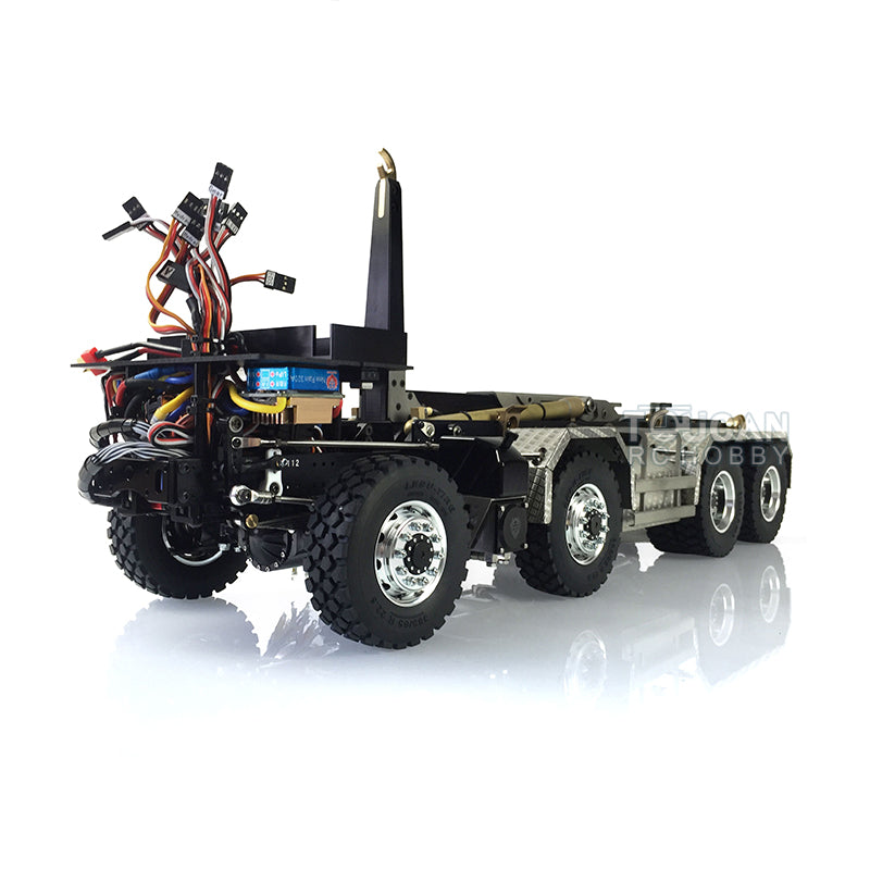 LESU 1/14 TGS 8*8 Hydraulic Dumper RC Truck Roll On/Off Tipper Radio Motor 700*200*250mm Sound LED Light System