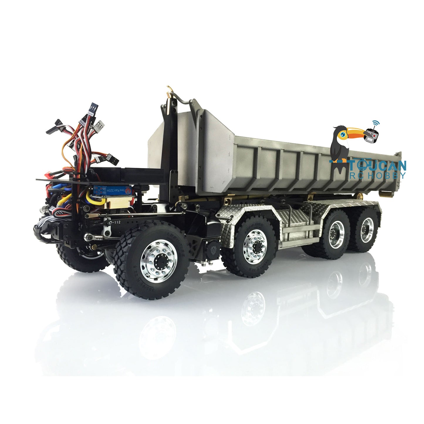 LESU 1/14 TGS 8*8 RC Hydraulic Dumper Truck Lorry Remote Control Tipper Lights Sound Two Speed ESC Motor 3T Differential Lock Steering Servo