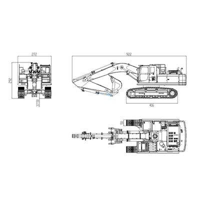 DIM-H3 360 1/12 RC Excavator Assembled Metal Hydraulic Tracked Truck Painted Light System Motor ESC Valve Servo Sticker