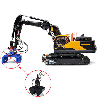 MTM Metal Remote Control Tracked Digger Cars 1/14 EC380 3 Arms RC Hydraulic Excavator Clamshell Bucket Ripper Engineering Vehicles