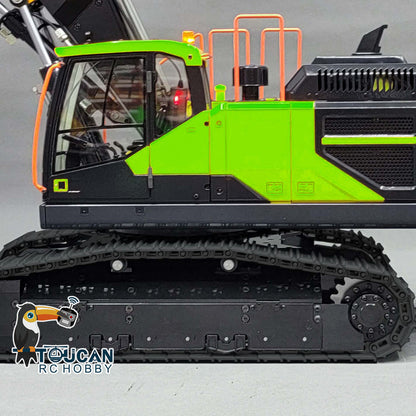 MTM 1/14 EC380 10CH Tracked RC Hydraulic Excavator 3 Arms Digger Grab AT9S Remote Controller Metal Heavy Machine Model