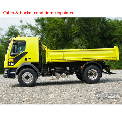 LESU 1/14 4*4 Metal Chassis Radio ControllerHydraulic Dumper Tipper Truck Light Sound System ESC Motor Servo DIY Cars Model