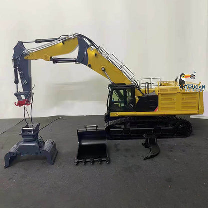 374 UHD 1/14 RC Hydraulic Demolition Excavator 3-section Boom RTR Digger Model Flysky PL18EV Sound Light System