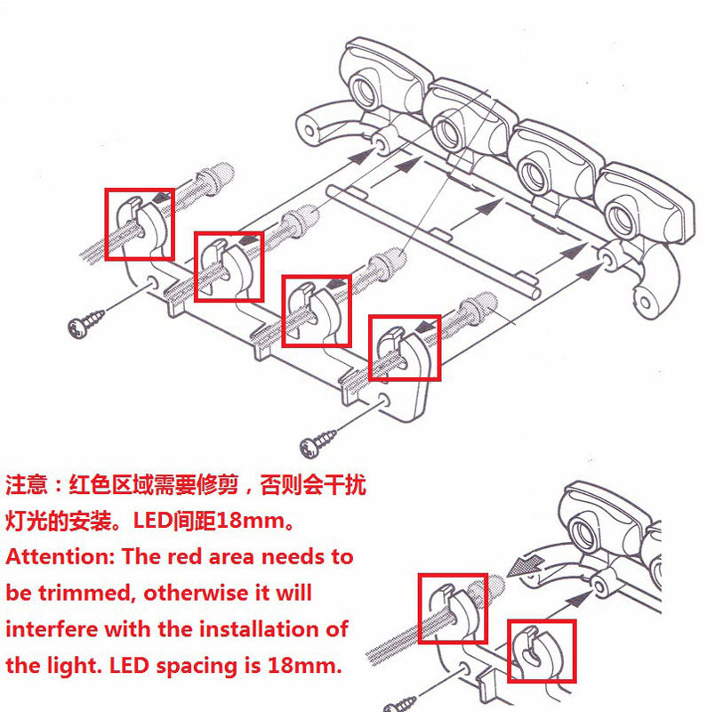 LED Roof Light Spotlights Lamp Electric Rear Tow Hook Pintle Hitch for 770S 1/14 RC Tractor Car 56368 56371 Parts