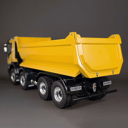 1/14 8x4 Hydraulic RC Dumper Car Metal Radio Controlled Tipper Truck Light Sound 2-speed Transmission 67x18.5x25cm