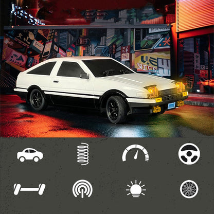 LDRC LD1801 1/18 Scale RC Drift Car RWD AE86 Racing Vehicles Flip Light Gyroscope High Speed DIY Model Ready to Run