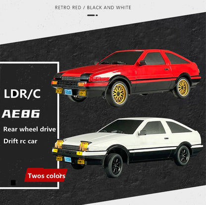 LDRC LD1801 1/18 Scale RC Drift Car RWD AE86 Racing Vehicles Flip Light Gyroscope High Speed DIY Model Ready to Run