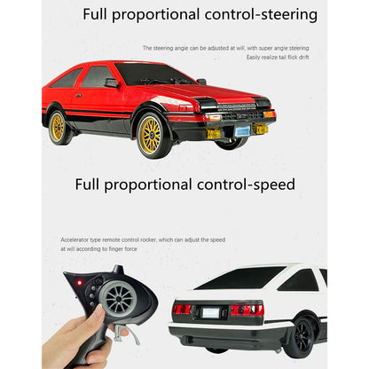 LDRC LD1801 1/18 Scale RC Drift Car RWD AE86 Racing Vehicles Flip Light Gyroscope High Speed DIY Model Ready to Run