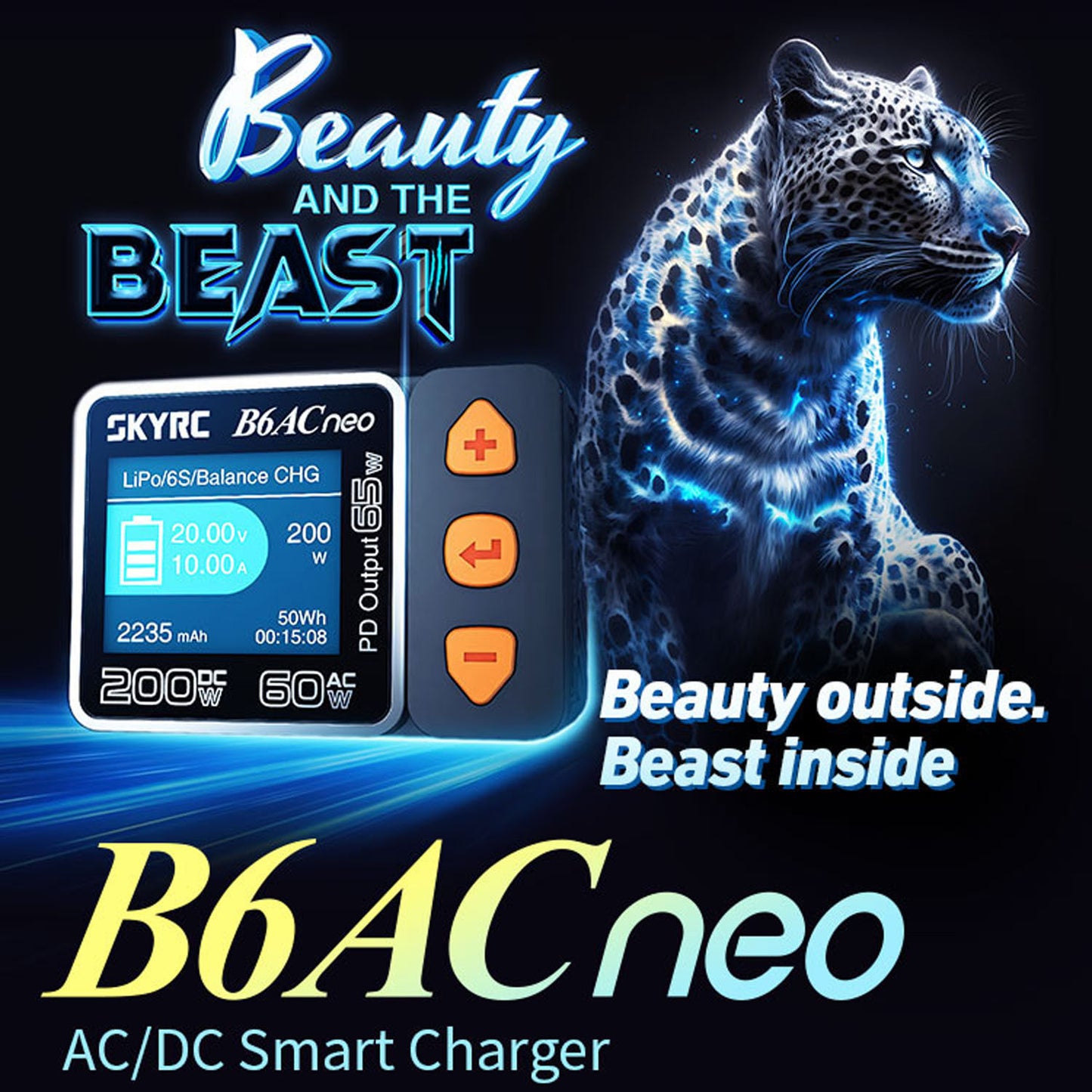 SKYRC B6ACneo S100 AC/DC Smart Charger for 1/14 1/8 1/10 1/12 1/16 RC Trcuk Remote Control Car Loader Phone 1S-6S LiPo Battery