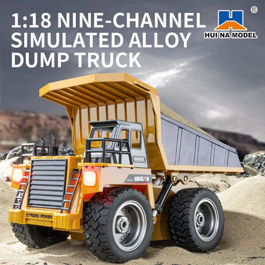 HUINA 1/18 1533 1:18 RC Dump Truck Remote Control Tipper Car 2.4G Vehicles Toys Assembled and Painted 28.5*15.5*16cm