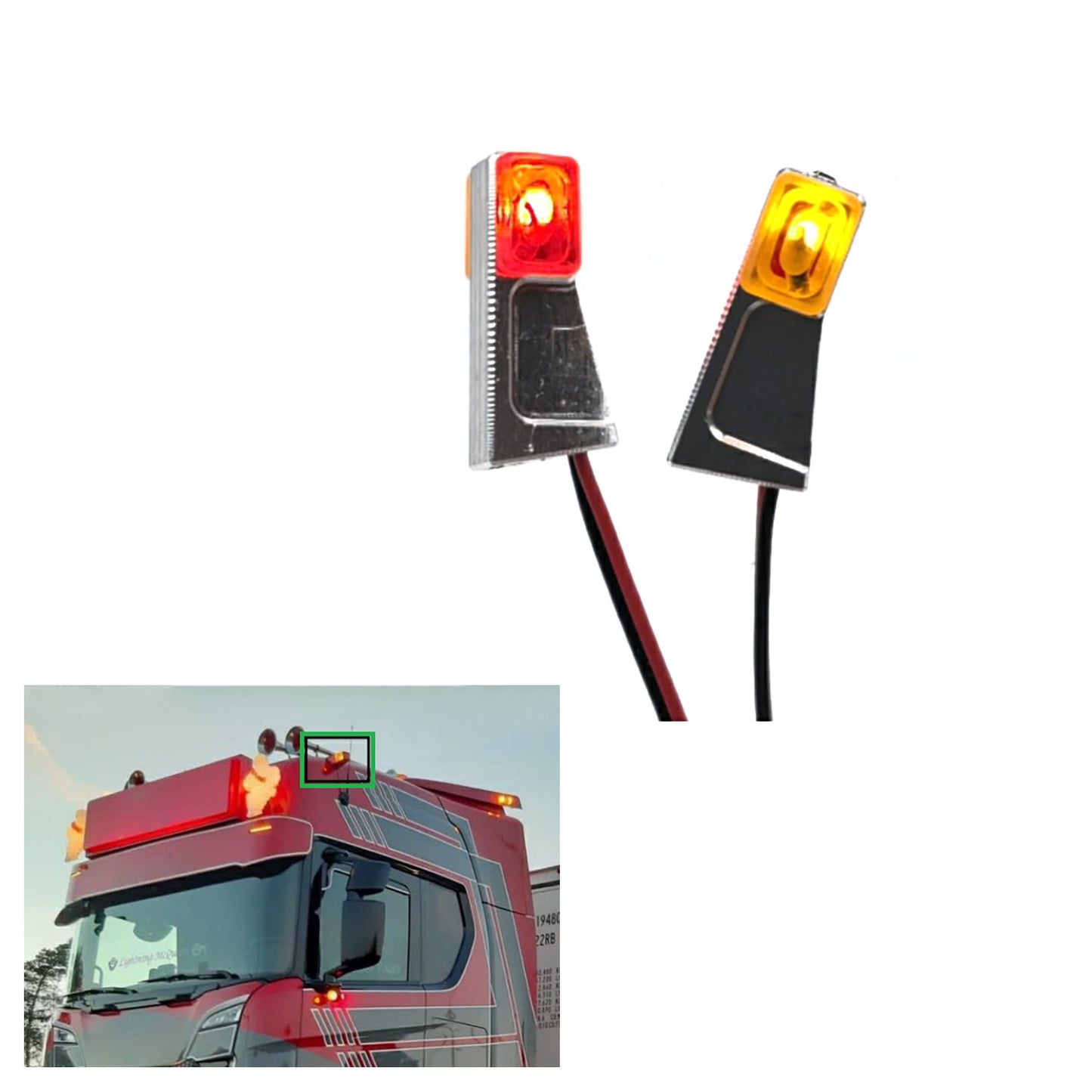 Cabin Top Side Marker Lamp for 56323 1/14 Scale RC Tractor Truck 770S 56371 Car Parts Remote Control DIY Models