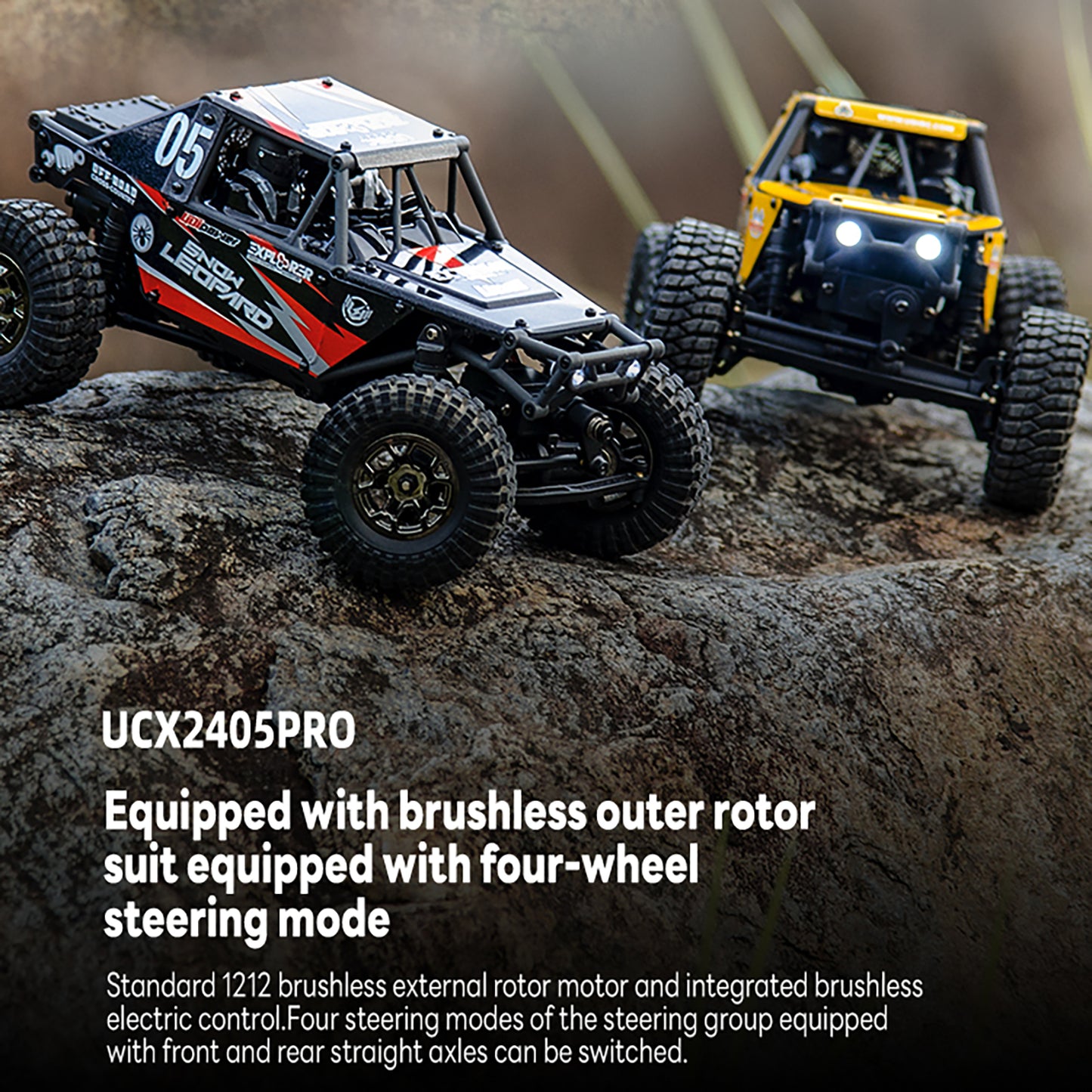 UdiRC UCX2405PRO 1/24 2.4G 4WD RC Rock Crawler Brushless Motor ESC Radio Controlled Off-Road Vehicles RTR Model Car Toys Battery