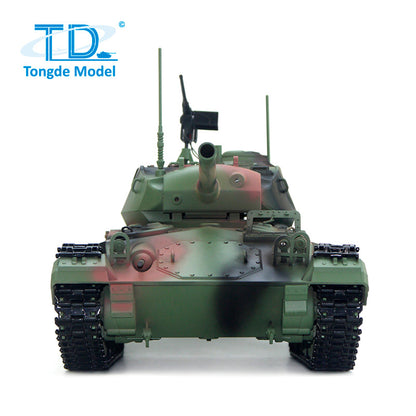 IN STOCK Tongde M24 Chaffee 1/16 RC Light Tank Infrared Combating System Military Model Barrel Recoil Metal Upgraded Wheels Gearbox 320