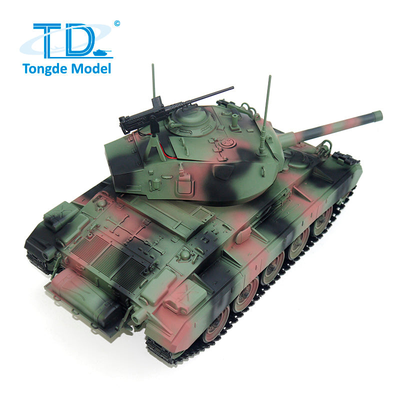 IN STOCK Tongde M24 Chaffee 1/16 RC Light Tank Infrared Combating System Military Model Barrel Recoil Metal Upgraded Wheels Gearbox 320