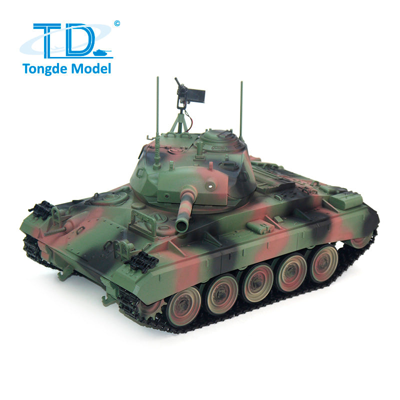 IN STOCK Tongde M24 Chaffee 1/16 RC Light Tank Infrared Combating System Military Model Barrel Recoil Metal Upgraded Wheels Gearbox 320