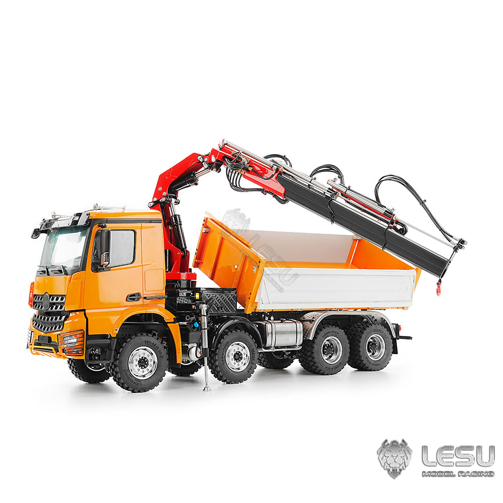 LESU 3348 1/14 Scale RC Hydraulic Dump Truck 3-Ways 8X8 Remote Control Crane Tipper Vehicle