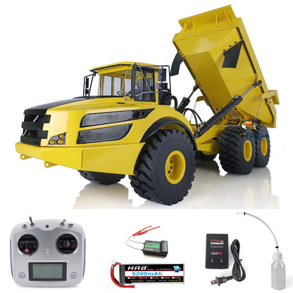 US STOCK 1:14 Scale 6*6 Metal Hydraulic Dump Truck Radio Controlled A40G Articulated Truck Dumper Tipper Ready To Run Model Sound Light