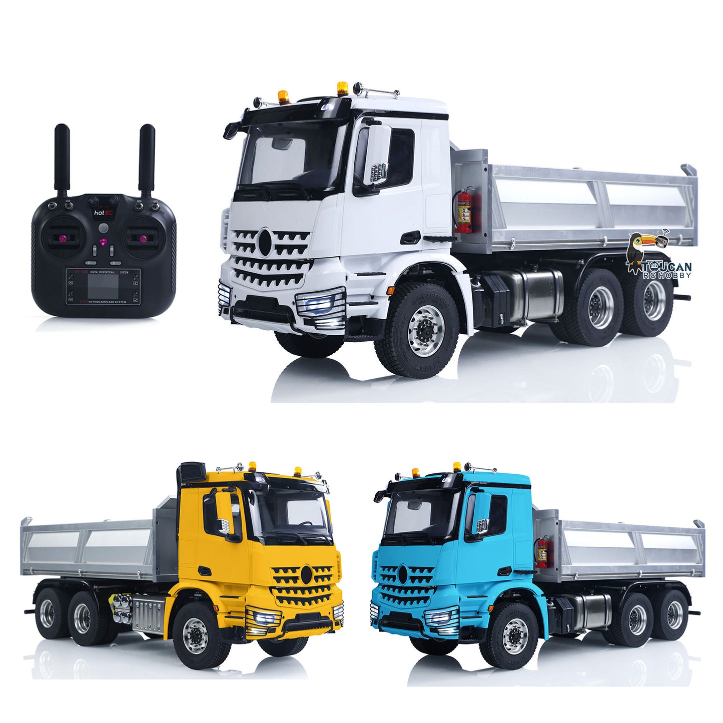 3348 Metal Chassis 1/14 RC Hydraulic Dumper 2Speed Gearbox Radio Controlled Tipper Model Car Differential Axle Light Sound Radio