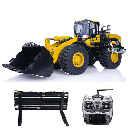 MTMODEL Metal 1/14 RC Hydraulic Loader WA480 Remote Control Heavy Machine Construction Vehicles fork Bucke Tiltable Dozer Blade