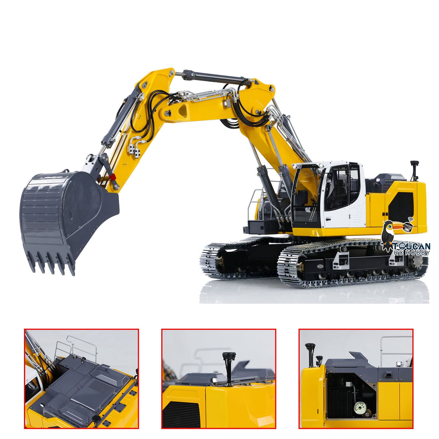 IN STOCK LESU LR945 1/14 3-arm RC Hydraulic Equipment Metal Excavator Remote Control Digger Electric Vehicle Kits PNP RTR Optional Versions