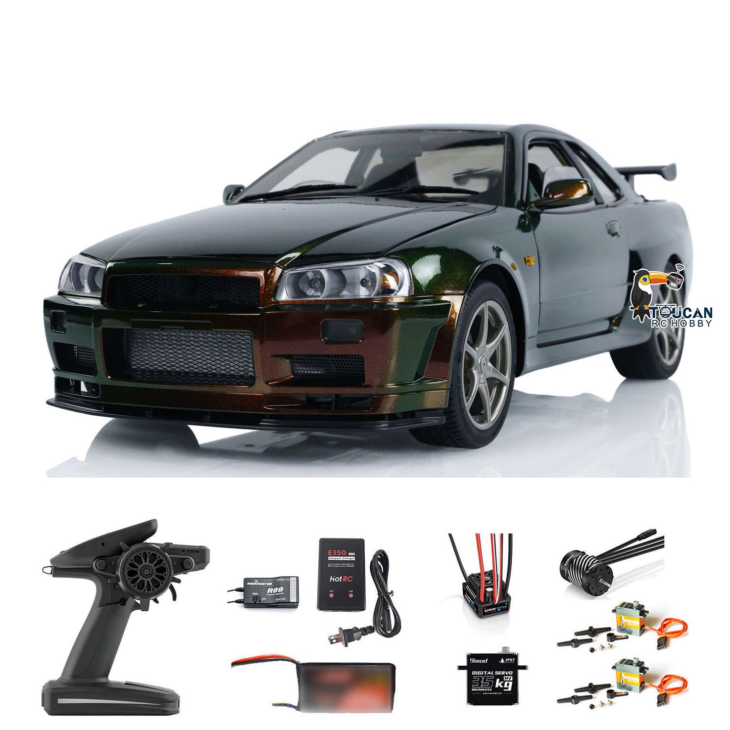 IN STOCK Customized Capo R34 4*4 1/8 Metal RC Roadster Cars Remote Control Drift Racing Vehicle Model Upgraded Version Brushless Motor Light System