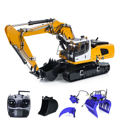 IN STOCK MTM 1/14 946-3 10CH RC Tracked Hydraulic Excavator 3 Arms Metal Diggers Assembled Painted Model Ripper Grab Bucket Toy ESC