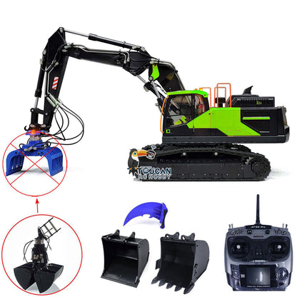 MTM Metal Remote Control Tracked Digger Cars 1/14 EC380 3 Arms RC Hydraulic Excavator Clamshell Bucket Ripper Engineering Vehicles