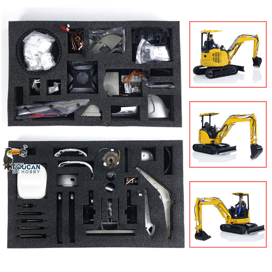 Unassembled KIT LESU 1/14 RC Hydraulic Excavator PC30 Metal Mini Digger Model Emulated Construction Vehicle 6CH Valve Unpainted