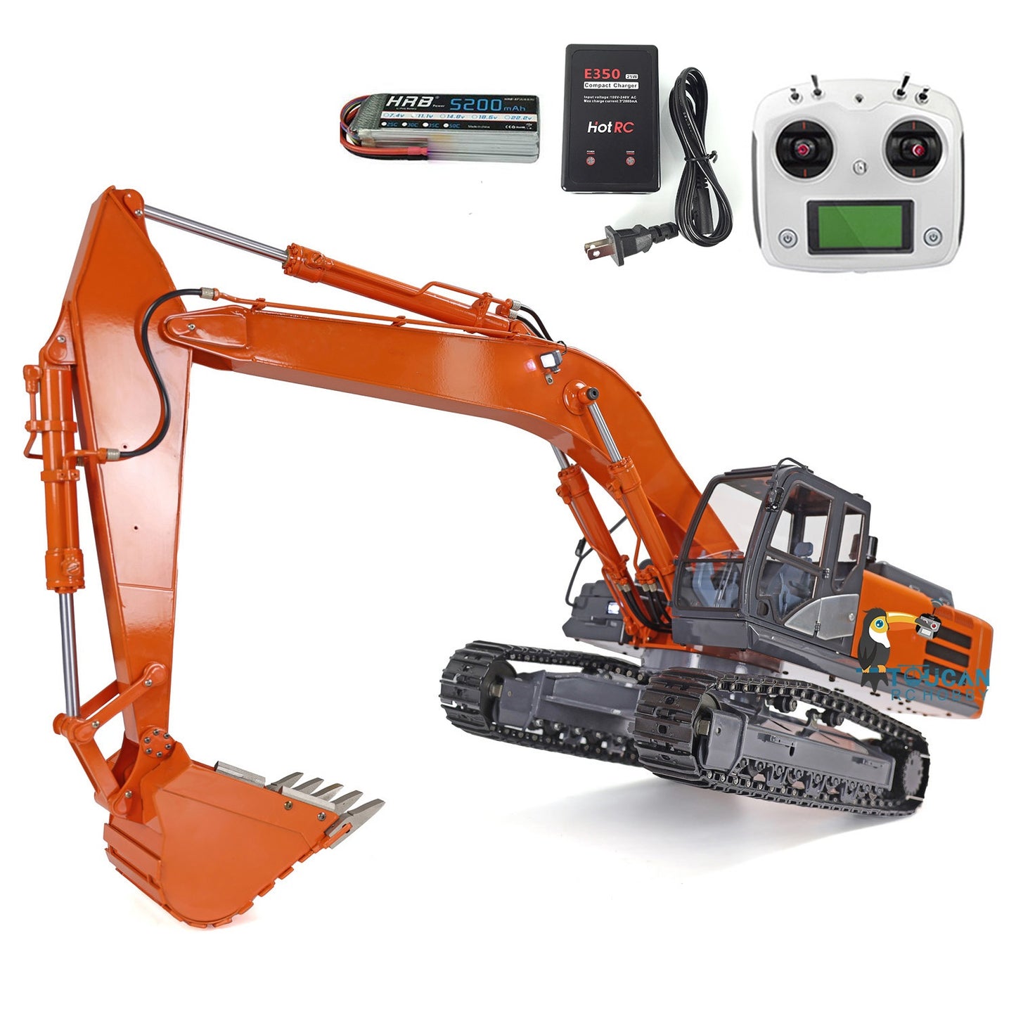 DIM-H3 360 1/12 RC Excavator Assembled Metal Hydraulic Tracked Truck Painted Light System Motor ESC Valve Servo Sticker