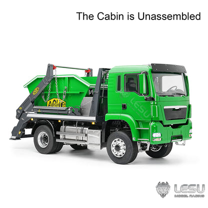 LESU 4X4 1/14 RC Hydraulic Swing Arm Garbage Truck Skip Loader TGS Paintied Car Unassembled KIT Simulation Vehicle Model DIY