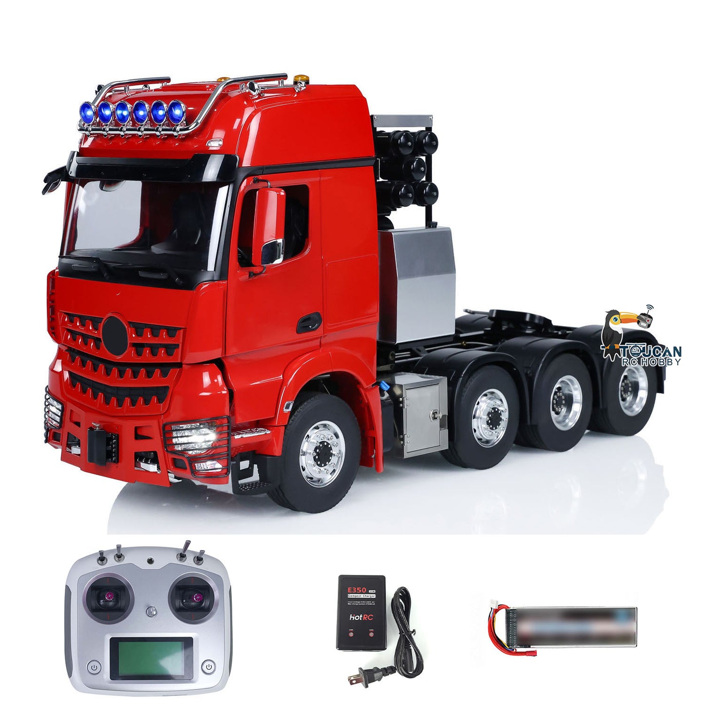 IN STOCK Customized LESU 1/14 8x8 RC Tractor Truck W/ Metal Equipment Rack Sound Light System Front Hook for 3363 1851 Radio Control Emulated Cars