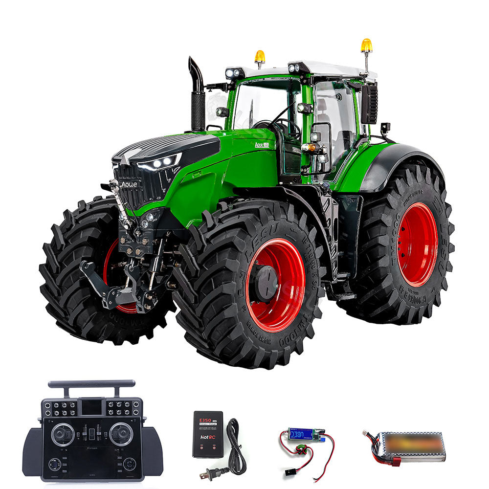 Brand New LESU AOUE 1050 4x4 1/14 Metal Hydraulic RC Tractor Radio Remote Control Model 4WD Electric Car Toy Smoking Light Sounds Battery