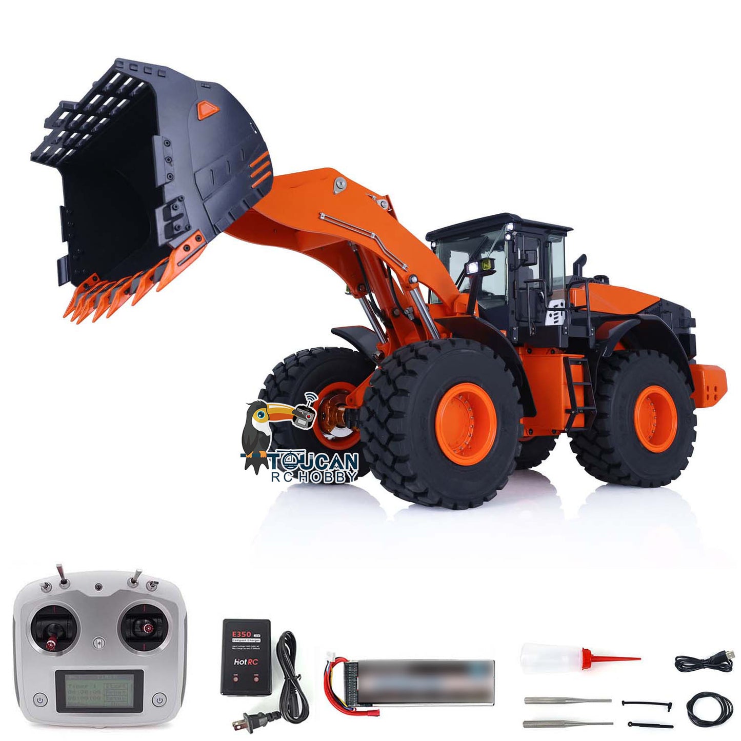 JDMODEL Metal 1/14 RC RTR Hydraulic Loader JDM-198 ZW370 W/ 201 Sound System 2-Speed Transmission Battery Pump Servo ESC