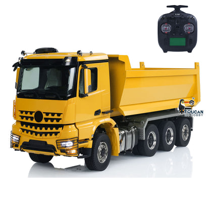 1/14 8x8 RC Hydraulic Dumper Car Roll Off Full Dump Rear Axle Steering with U-shaped High Short Standard Bucket Timber Flatbed