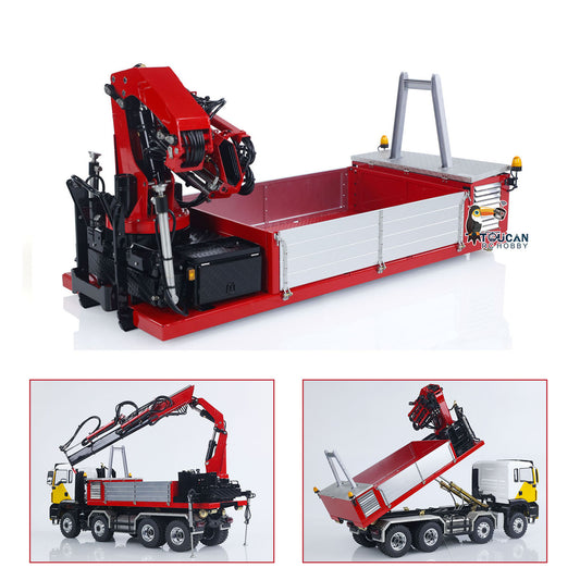 Metal Cargo Box Hydraulic Crane for LESU 1/14 Roll on Off Dumper Truck Tipper Car Engineering Vehicle Model DIY Accessories