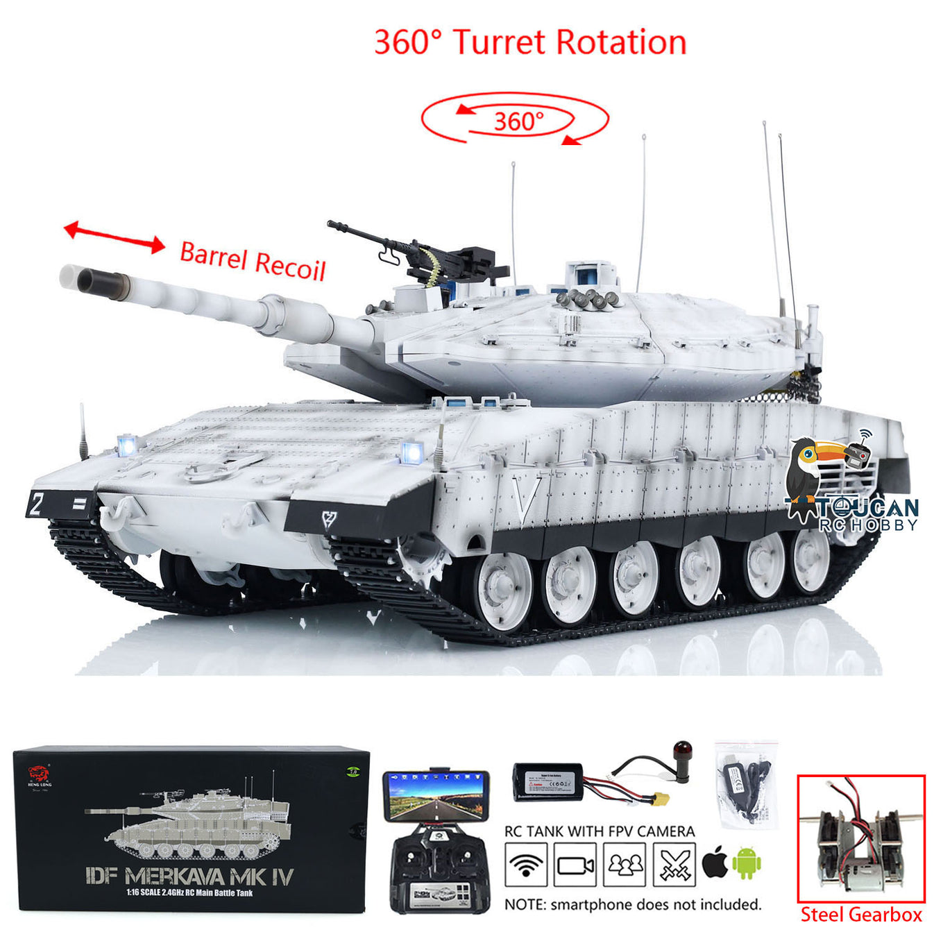 Heng Long 1/16 RC Tanks 3958 Radio Controlled Military Cars IDF Merkav ...