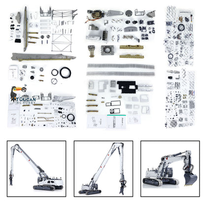 LESU 1/14 RC Full Hydraulic Excavator LR960 KIT DIY Demolition Digging Arm Model 2 Type Arms 13CH Valve Unassembled Unpainted